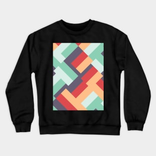 Summertime Hues Geometric Mid-Century Modern Pattern Crewneck Sweatshirt